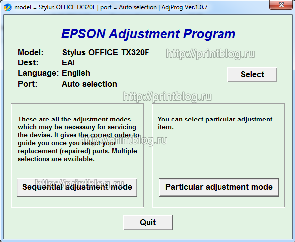 Adjustment program Epson BX305F, TX320F, TX325F, WorkForce 325, WorkForce 323, ME OFFICE 620F сброс памперса