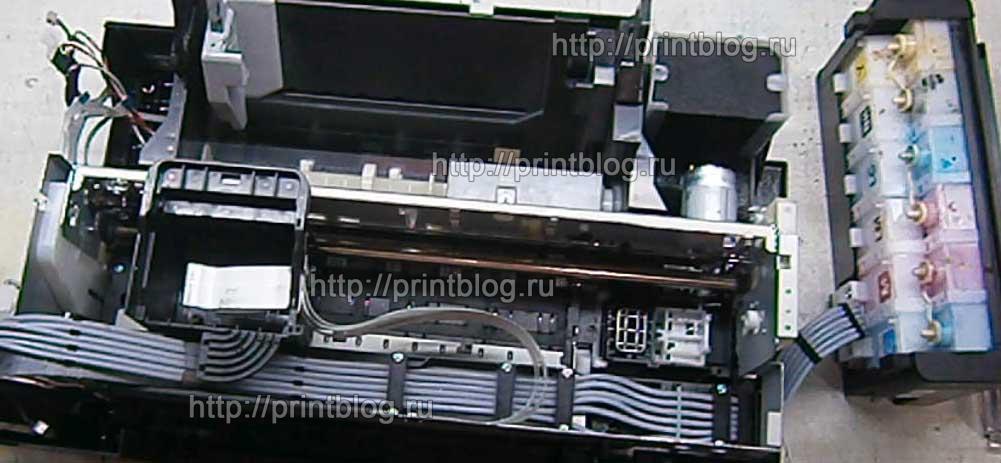 Видео. Инструкция по разборке принтера Epson L800, T50, P50, R290, R295.